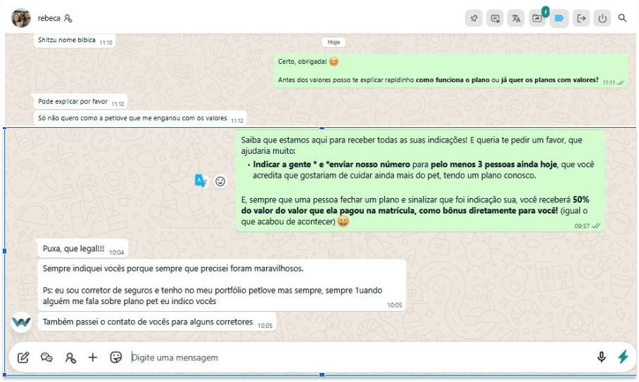 Depoimento WhatsApp - Rebeca