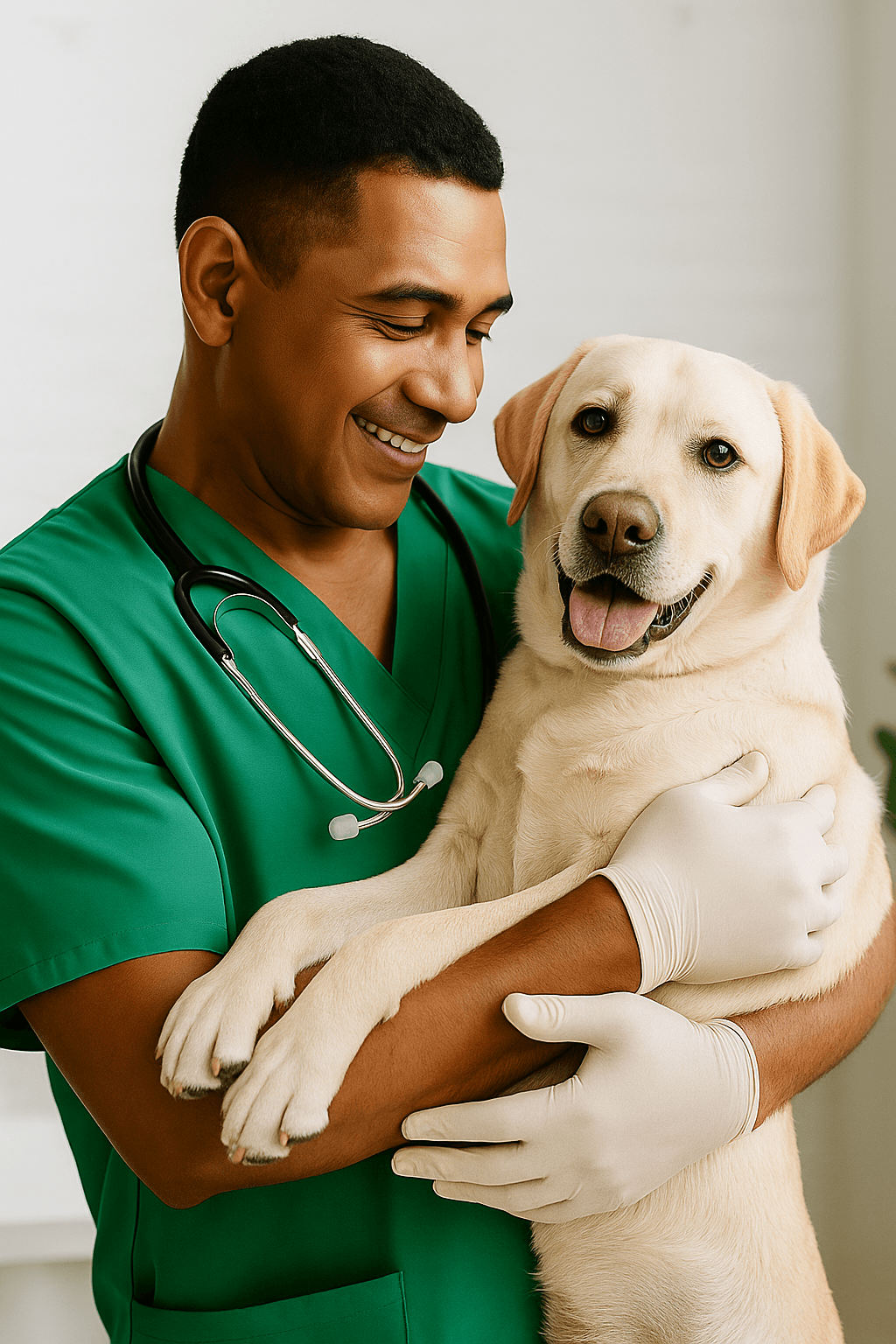 Veterinário cuidando de pet